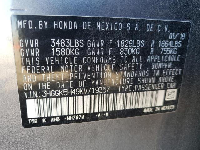 3HGGK5H49KM719357 Honda FIT LX