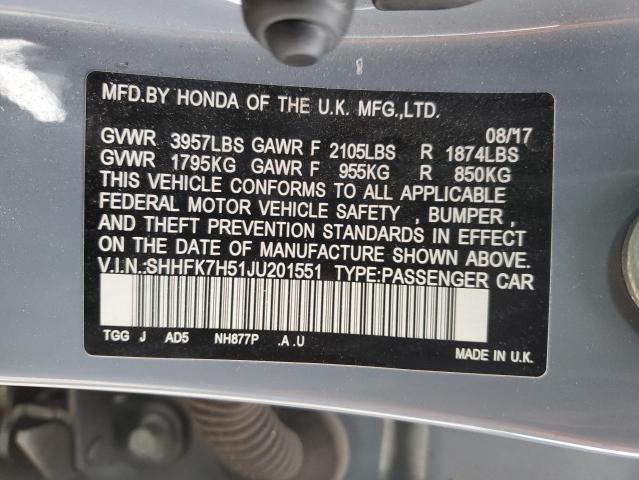SHHFK7H51JU201551 Honda CIVIC EX