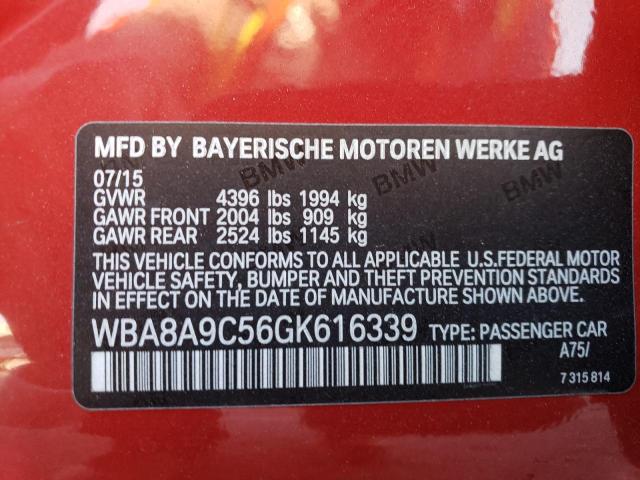 WBA8A9C56GK616339 BMW 320 I