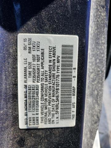5FNRL5H67FB101776 Honda ODYSSEY EXL