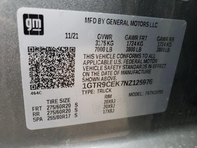 1GTR9CEK7NZ125976 GMC Sierra Limited K1500 Elevation