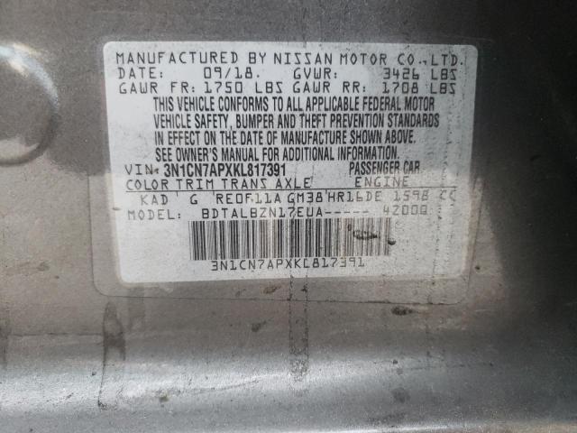 3N1CN7APXKL817391 Nissan VERSA S