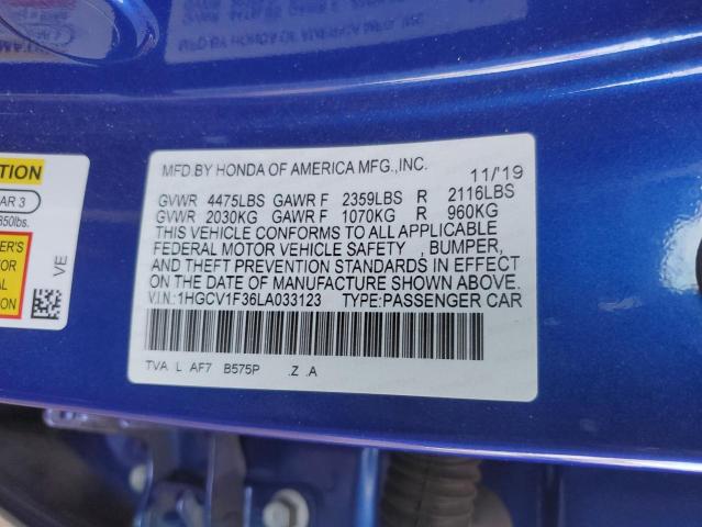 1HGCV1F36LA033123 Honda Accord Sport