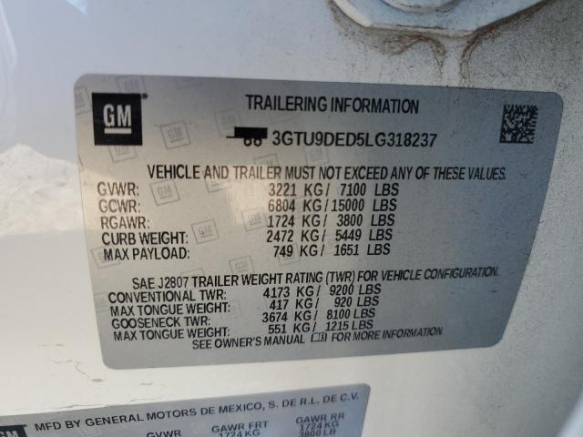 3GTU9DED5LG318237 GMC Sierra K1500 Slt