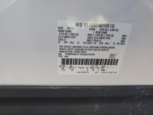 1FM5K8HT1HGE37470 Ford Explorer Platinum