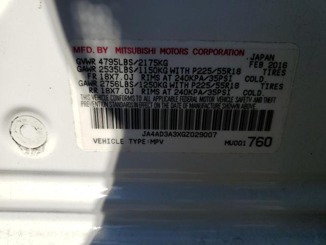 JA4AD3A3XGZ029007 Mitsubishi Outlander Se