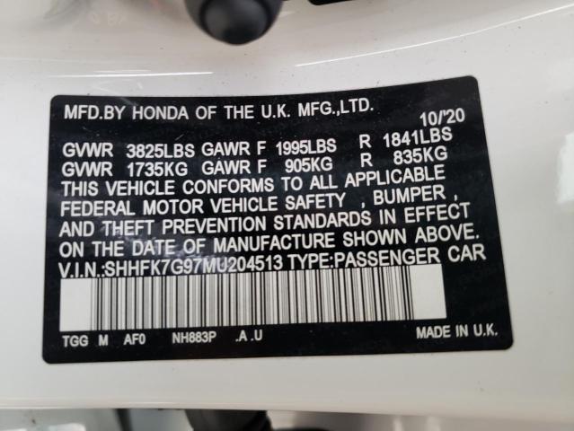 SHHFK7G97MU204513 Honda Civic Sport Touring