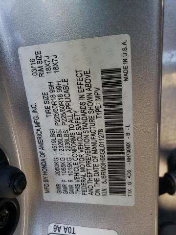 5J6RM3H96GL011278 Honda Cr-v Touring