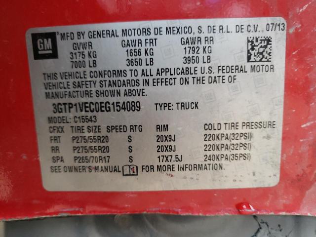 3GTP1VEC0EG154089 GMC Sierra C1500 Slt