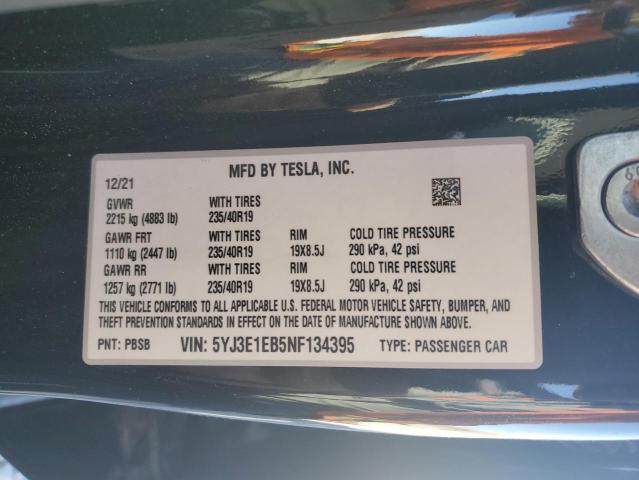 5YJ3E1EB5NF134395 Tesla MODEL 3
