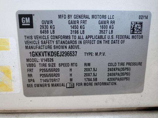 1GKKVTKD9EJ296637 GMC Acadia Denali