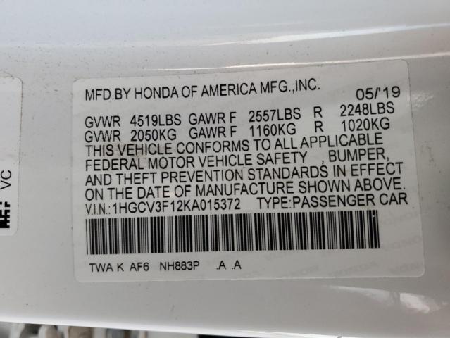1HGCV3F12KA015372 Honda ACCORD HYBRID