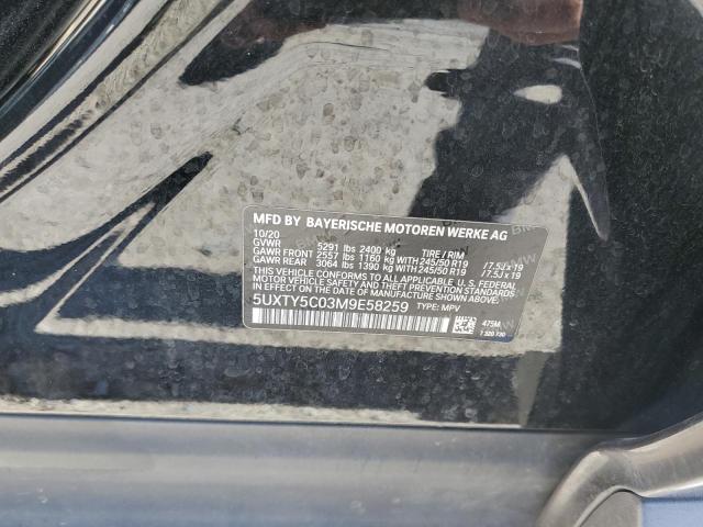 5UXTY5C03M9E58259 BMW X3 Xdrive30i