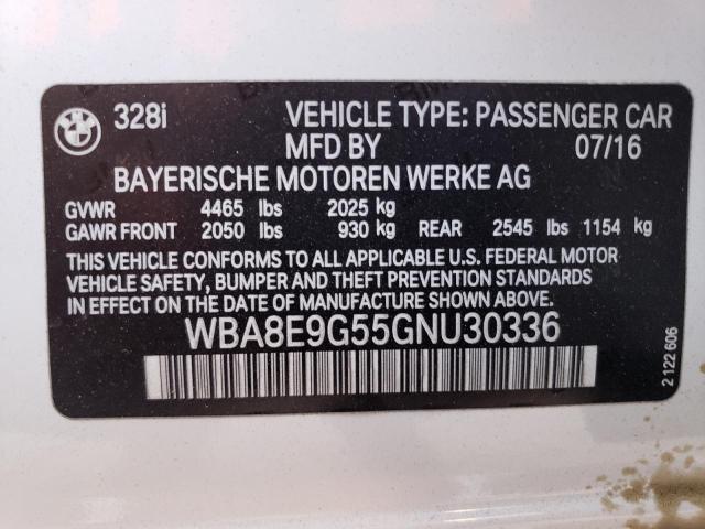 WBA8E9G55GNU30336 BMW 328 I Sulev