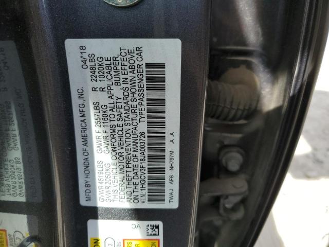 1HGCV3F18JA003726 Honda ACCORD HYBRID