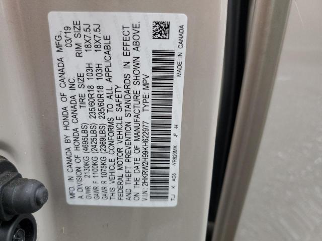 2HKRW2H99KH622977 Honda Cr-v Touring