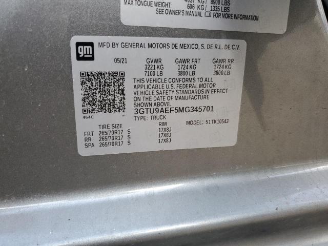 3GTU9AEF5MG345701 GMC Sierra K1500
