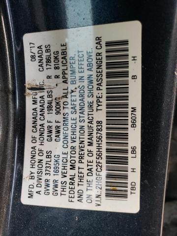 2HGFC2F56HH567838 Honda Civic Lx