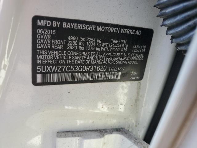 5UXWZ7C53G0R31620 BMW X3 Sdrive28i