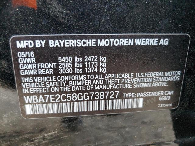 WBA7E2C58GG738727 BMW 740 I