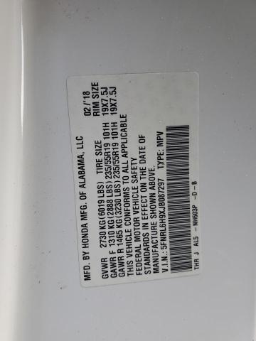 5FNRL6H9XJB087297 Honda Odyssey Elite