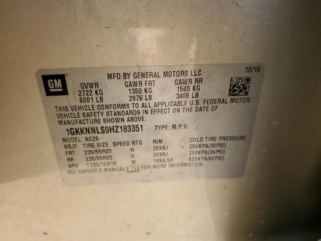 1GKKNNLS9HZ183351 GMC Acadia Slt-2