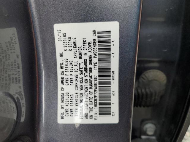 1HGCR2F72FA097807 Honda ACCORD EX