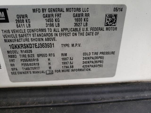 1GKKRSKD7EJ363931 GMC Acadia Slt-2