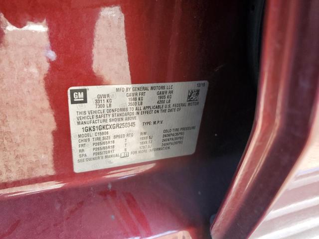 1GKS1GKCXGR250345 GMC Yukon Xl C1500 Slt
