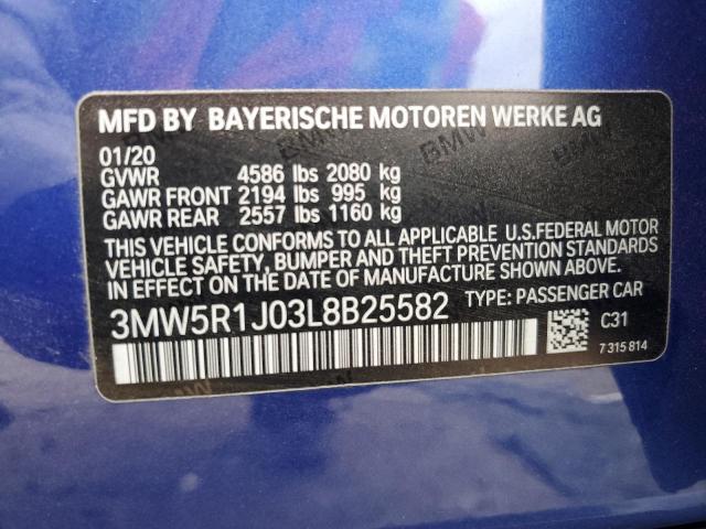 3MW5R1J03L8B25582 BMW 330I