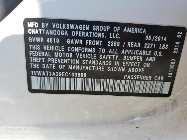 1VWAT7A39EC103885 Volkswagen PASSAT S