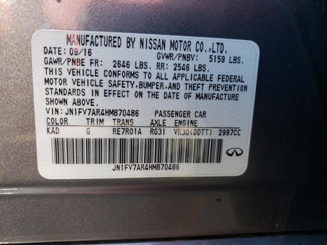JN1FV7AR4HM870486 Infiniti Q50 Red Sport 400