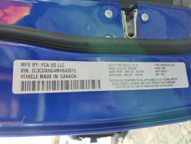 2C3CDXHG4MH643873 Dodge CHARGER GT