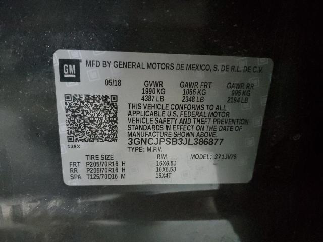 3GNCJPSB3JL386877 Chevrolet TRAX 1LT
