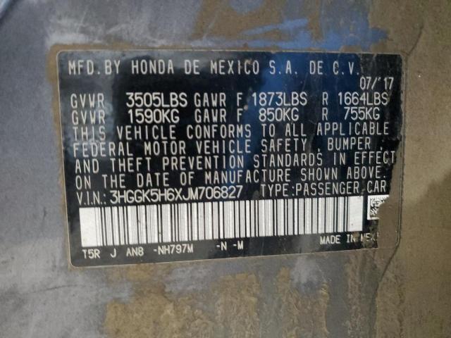 3HGGK5H6XJM706827 Honda Fit Sport
