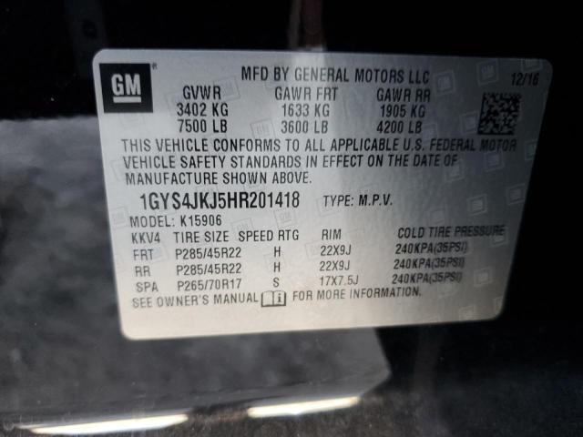 1GYS4JKJ5HR201418 Cadillac Escalade Esv Premium Luxury