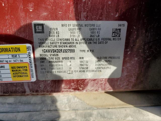 1GKKVSKD2FJ327559 GMC Acadia Slt-2