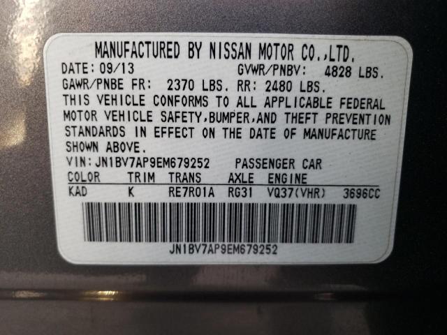 JN1BV7AP9EM679252 Infiniti Q50 BASE