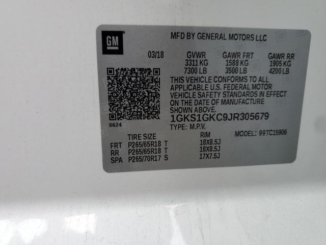 1GKS1GKC9JR305679 GMC Yukon Xl C1500 Slt