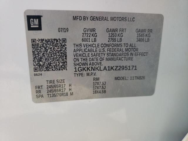 1GKKNKLA1KZ295171 GMC ACADIA SLE