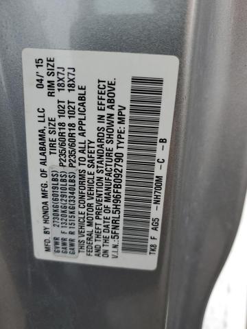 5FNRL5H96FB092790 Honda Odyssey Touring
