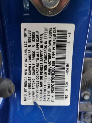 19XFC1F90HE000189 Honda Civic Touring