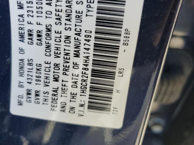 1HGCR2F84HA147490 Honda ACCORD EXL