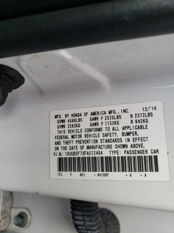 19UUB2F7XFA012494 Acura Tlx Advance