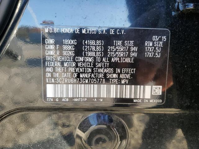3CZRU6H73GM705778 Honda Hr-v Exl