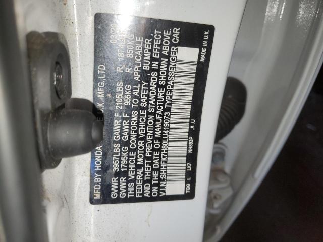 SHHFK7H80LU419073 Honda CIVIC EXL