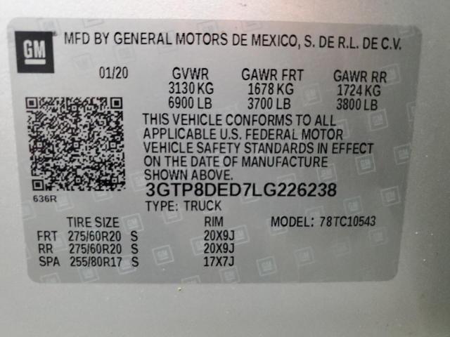 3GTP8DED7LG226238 GMC Sierra C1500 Slt