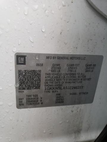 1GKKNSLA9JZ246377 GMC ACADIA SLE