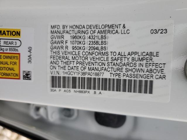 1HGCY1F38PA018877 Honda ACCORD EX