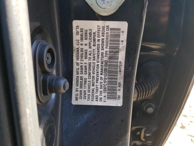 19XFC1F91GE001043 Honda Civic Touring